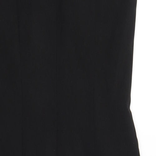 NL Collection Womens Black Polyester Shift Size 10 Boat Neck Zip