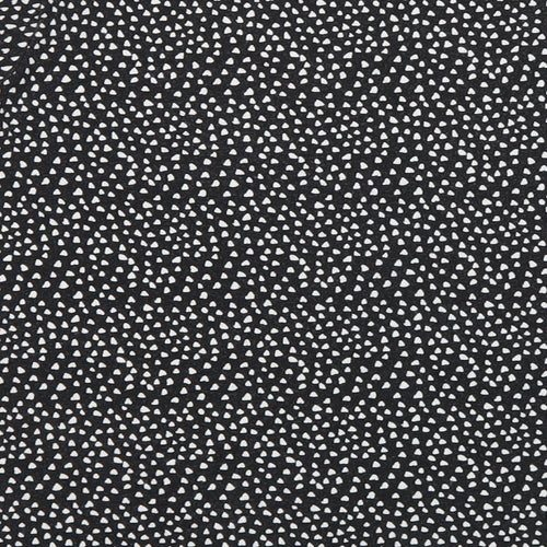 Marks and Spencer Womens Black Geometric Viscose Basic Blouse Size 14 Boat Neck
