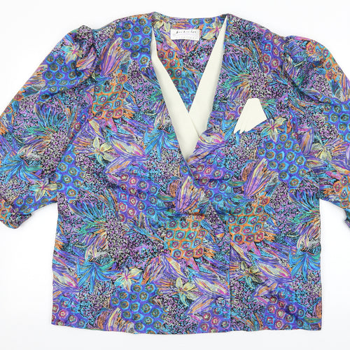 Berkertex Womens Multicoloured Geometric Polyester Basic Blouse Size 16 V-Neck