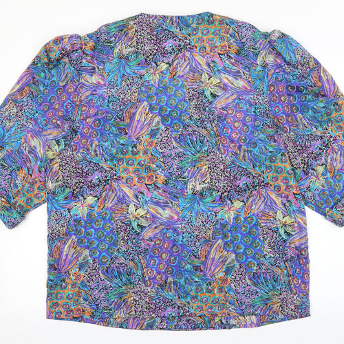 Berkertex Womens Multicoloured Geometric Polyester Basic Blouse Size 16 V-Neck