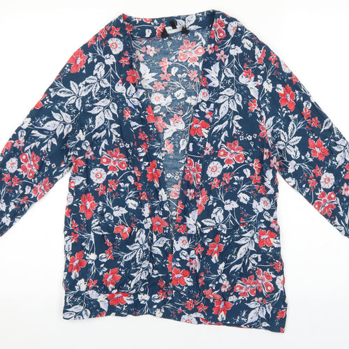 New Look Womens Multicoloured V-Neck Floral Viscose Cardigan Jumper Size 10