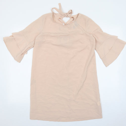 Primark Womens Pink Polyester A-Line Size 10 Round Neck Tie