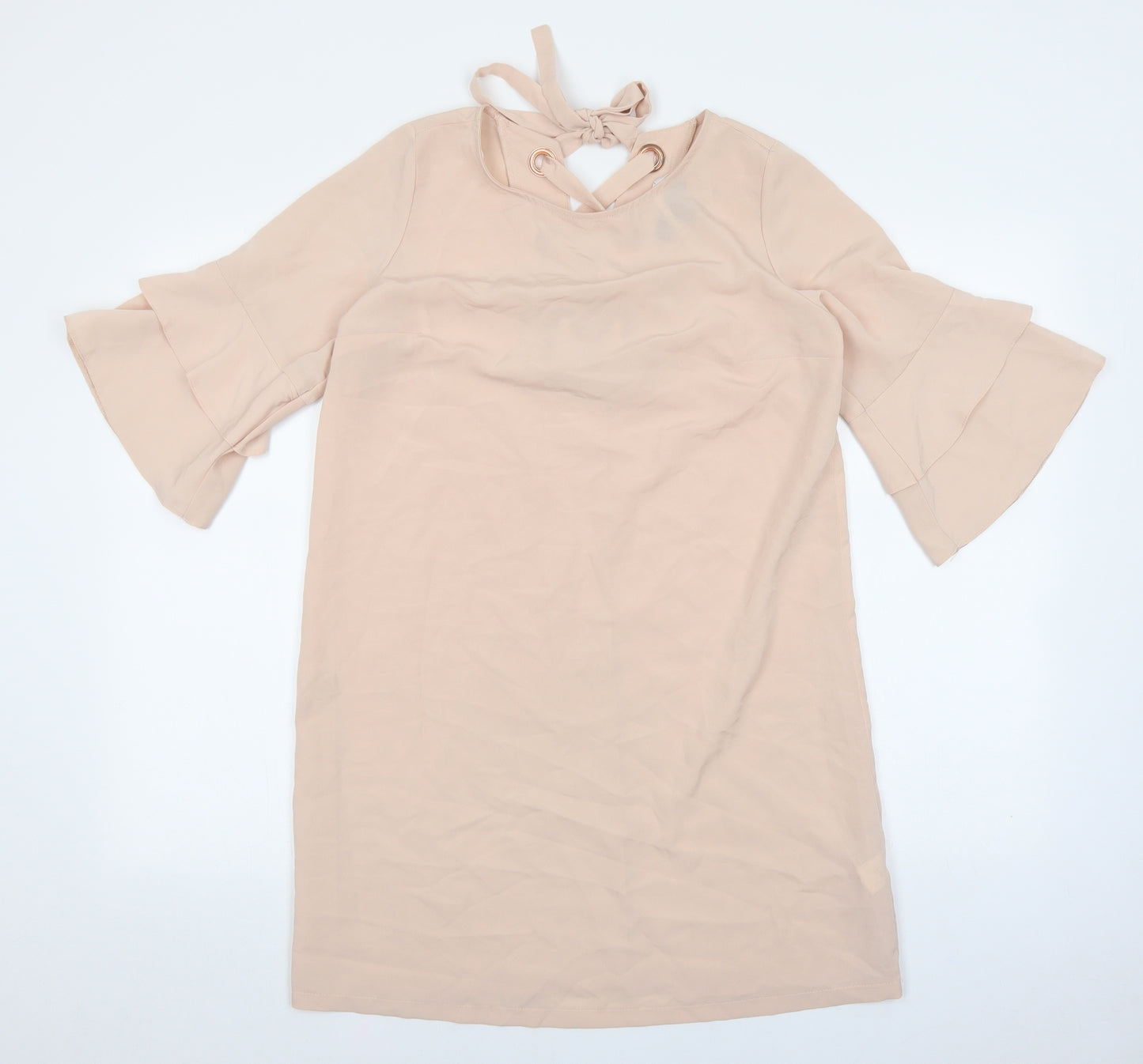 Primark Womens Pink Polyester A-Line Size 10 Round Neck Tie
