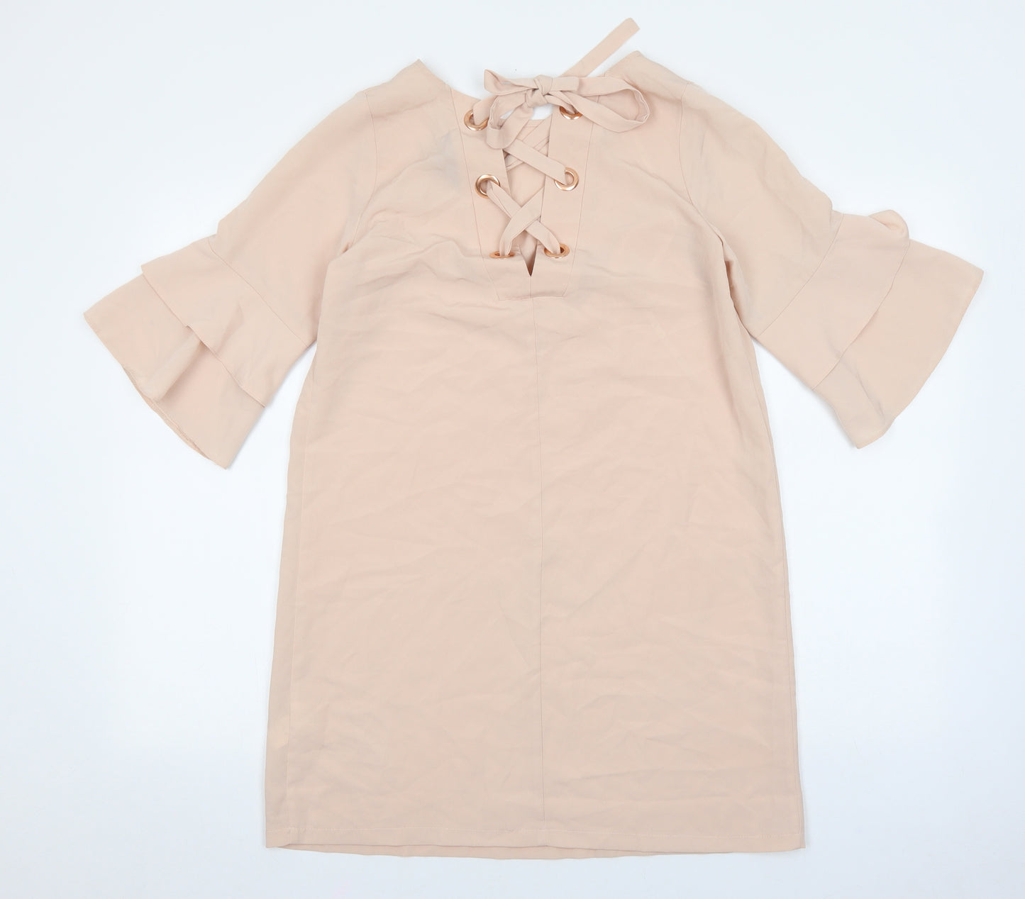 Primark Womens Pink Polyester A-Line Size 10 Round Neck Tie