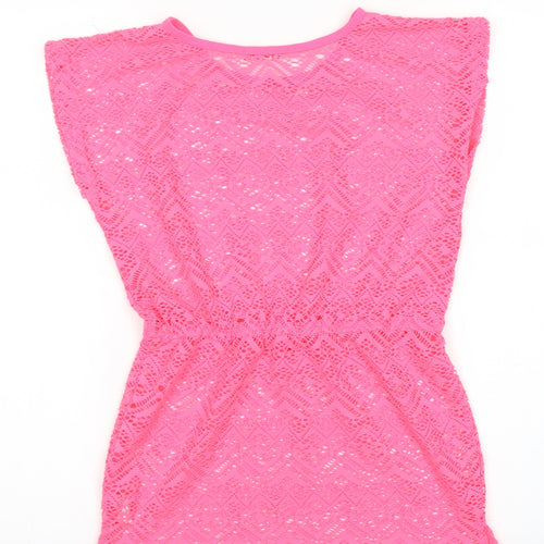 YD Girls Pink Polyester Kaftan Size 9-10 Years Round Neck Pullover