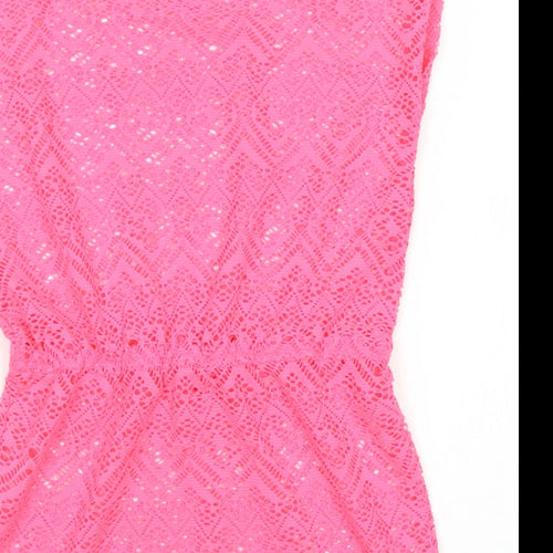YD Girls Pink Polyester Kaftan Size 9-10 Years Round Neck Pullover