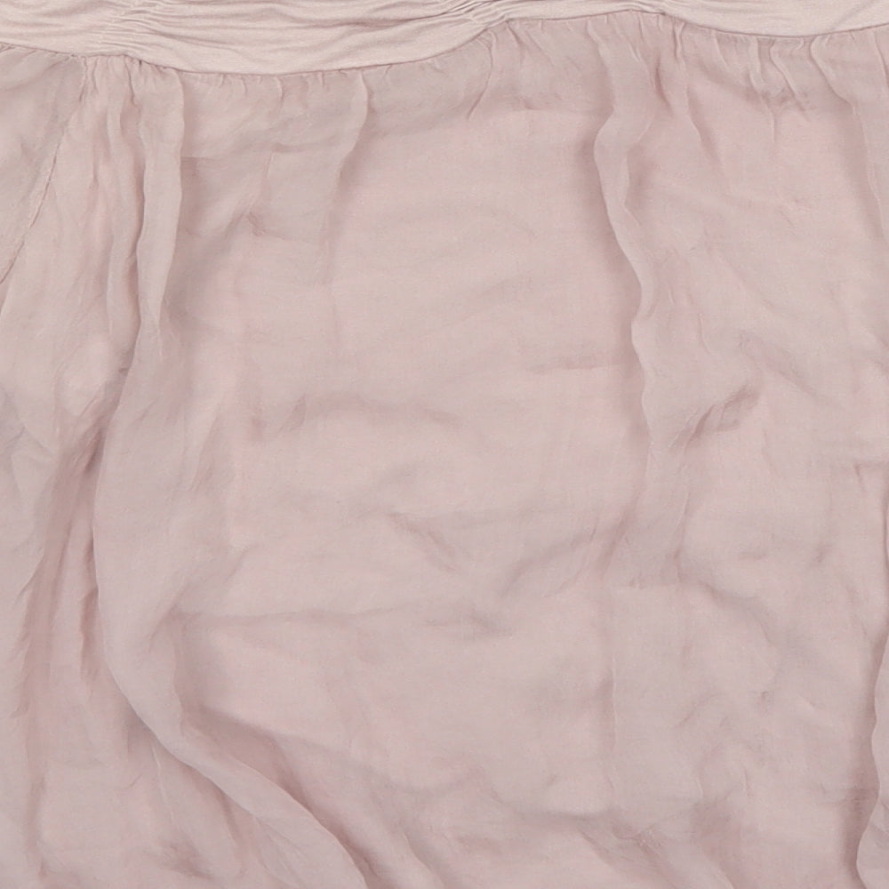 Phase Eight Womens Pink Silk Basic Blouse Size M Round Neck
