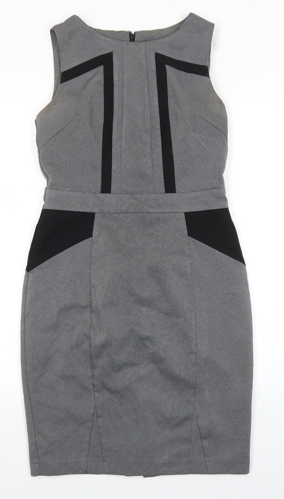 Atmosphere Womens Grey Polyester A-Line Size 10 Round Neck Zip