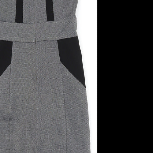Atmosphere Womens Grey Polyester A-Line Size 10 Round Neck Zip