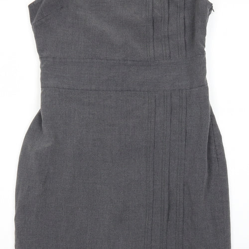 Et vous Womens Grey Viscose A-Line Size 10 Sweetheart Zip
