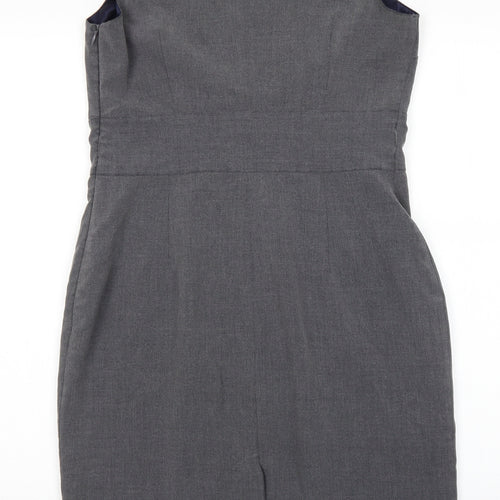 Et vous Womens Grey Viscose A-Line Size 10 Sweetheart Zip