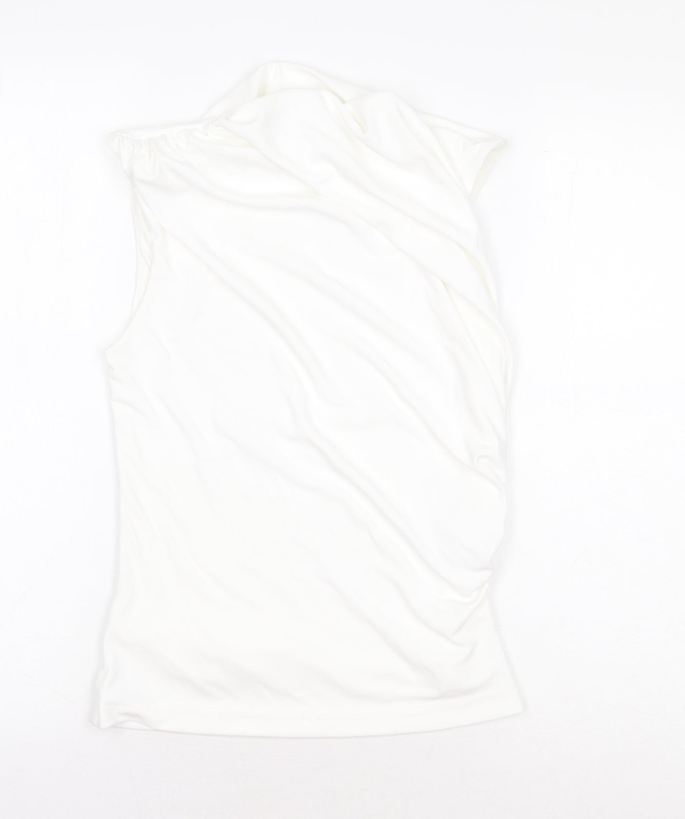 Zara Womens White Polyester Basic Blouse Size XS Mock Neck