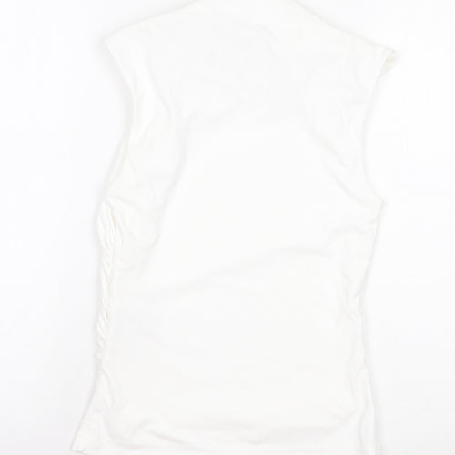 Zara Womens White Polyester Basic Blouse Size XS Mock Neck