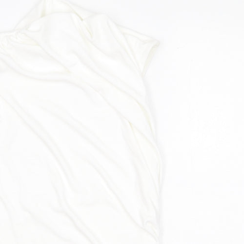 Zara Womens White Polyester Basic Blouse Size XS Mock Neck