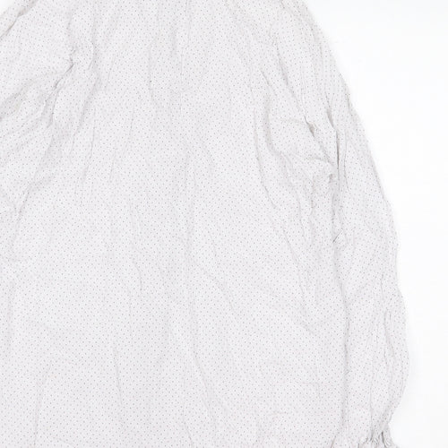 Stradivarius Womens White Polka Dot Polyester Basic Blouse Size S Collared