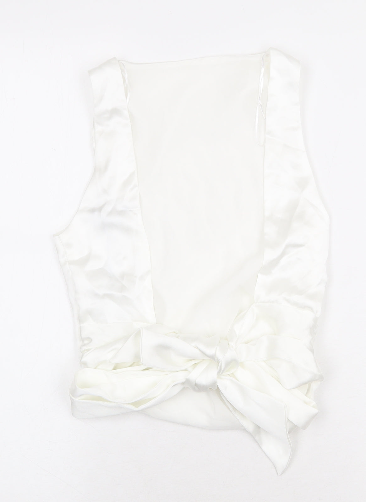 Zara Womens White Polyester Basic Tank Size XS Square Neck