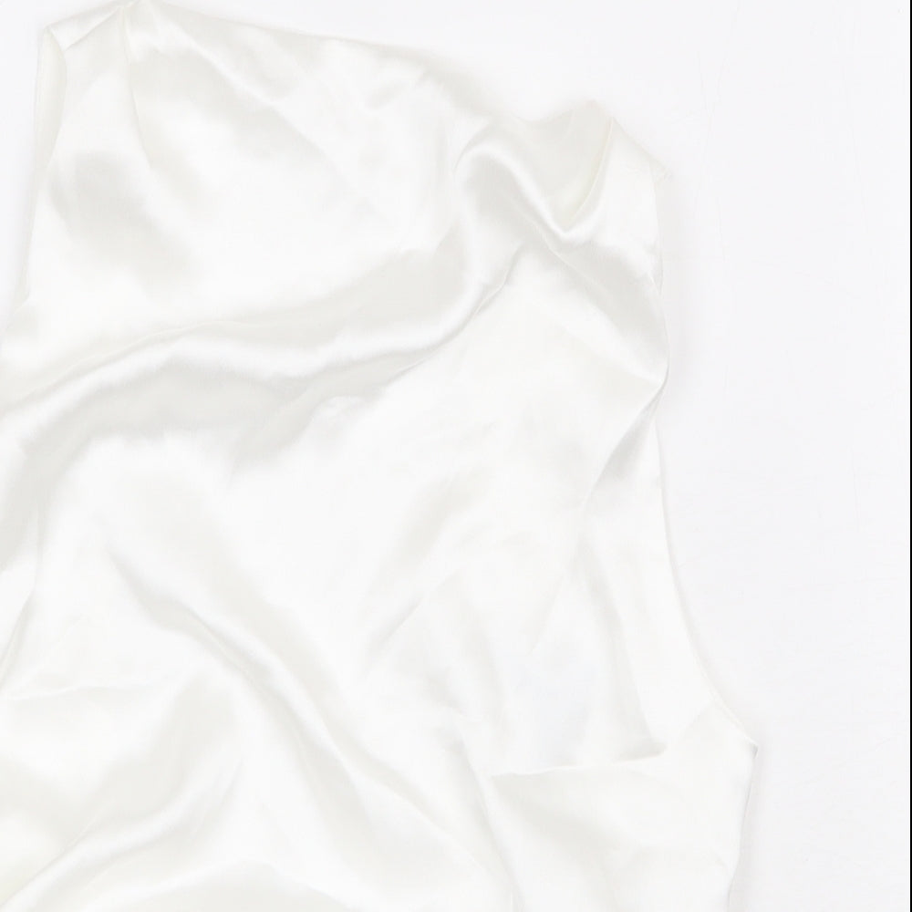Zara Womens White Polyester Basic Tank Size XS Square Neck
