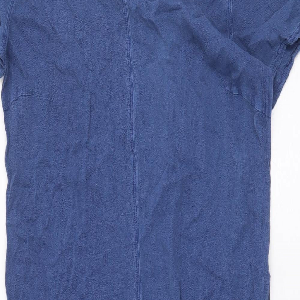 Preworn Womens Blue Polyester A-Line Size 12 V-Neck Pullover