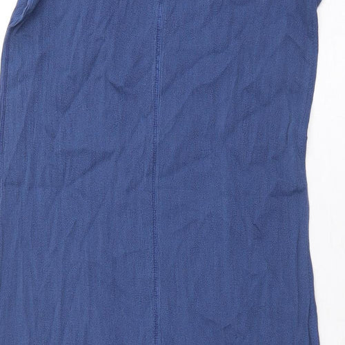 Preworn Womens Blue Polyester A-Line Size 12 V-Neck Pullover