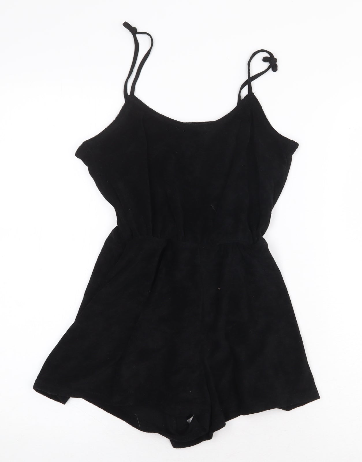 H&M Womens Black Plastic Playsuit One-Piece Size XS Pullover