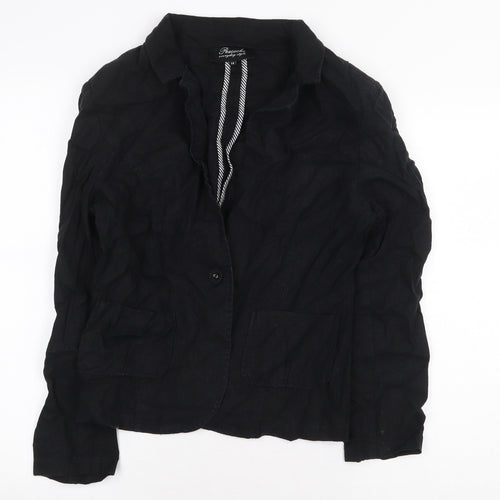 Peacocks Womens Black Jacket Size 14 Button