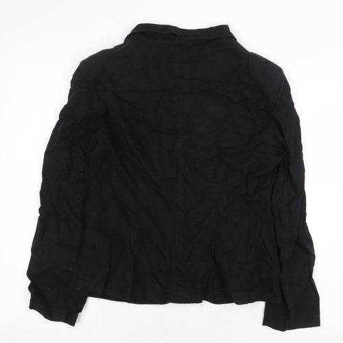 Peacocks Womens Black Jacket Size 14 Button