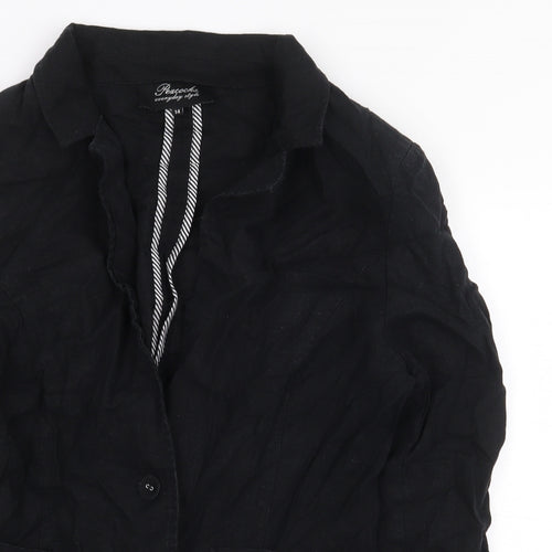 Peacocks Womens Black Jacket Size 14 Button