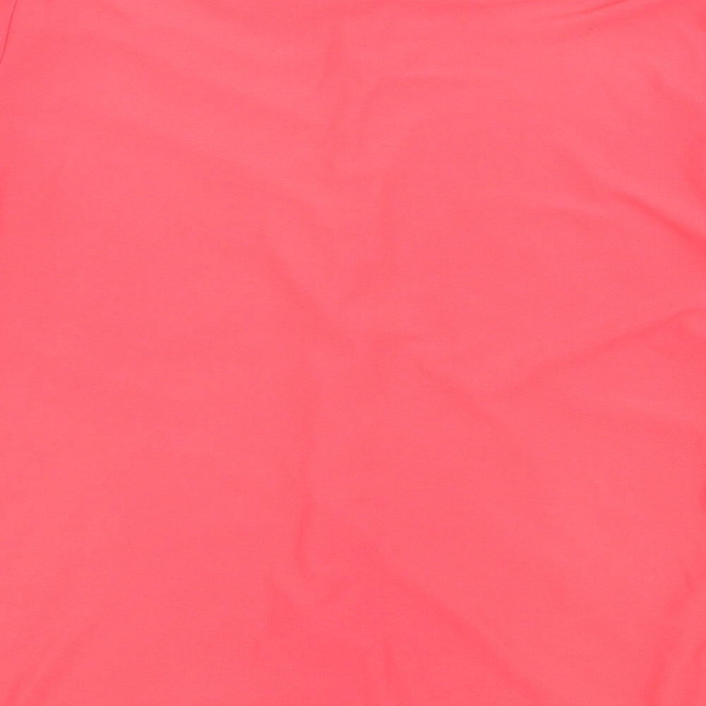 Preworn Womens Pink Polyester Basic Button-Up Size 14 Collared