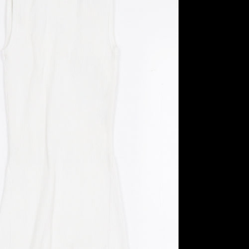 Zara Womens White Polyamide A-Line Size S Round Neck Pullover
