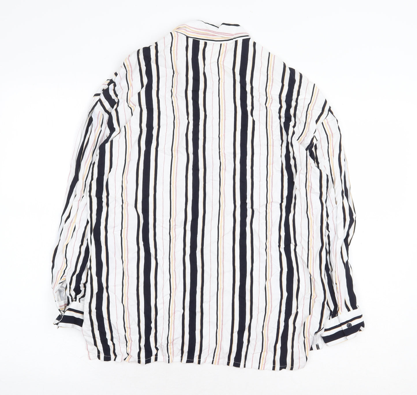 Medicine Womens White Striped Viscose Basic Button-Up Size S V-Neck