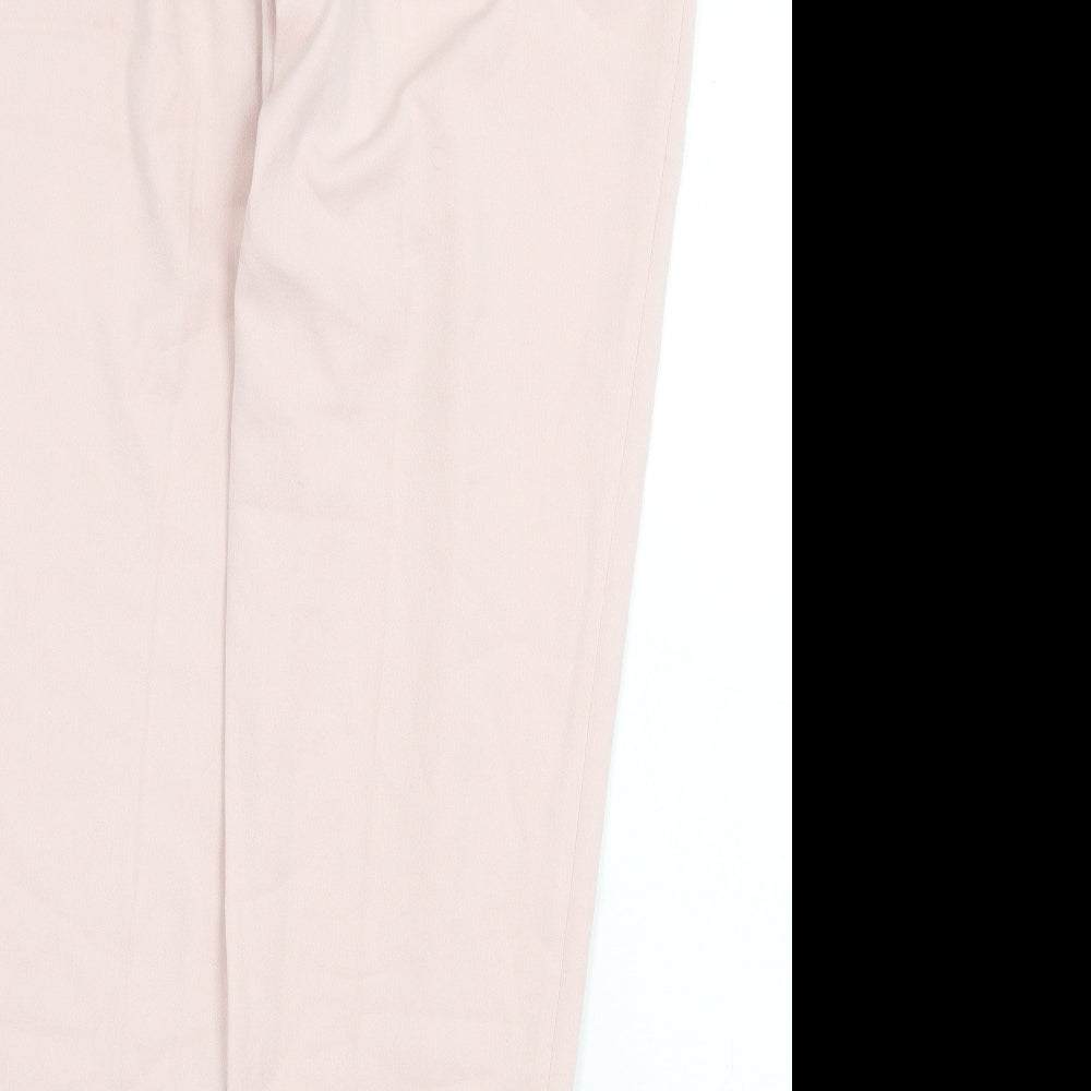 Marks and Spencer Womens Pink Polyester Dress Pants Trousers Size 10 Regular Zip