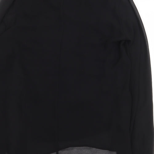 Zara Womens Black Polyester Basic Blouse Size M V-Neck