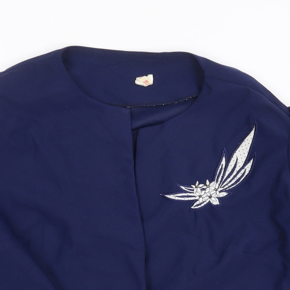 Preworn Womens Blue Floral Jacket Size 16