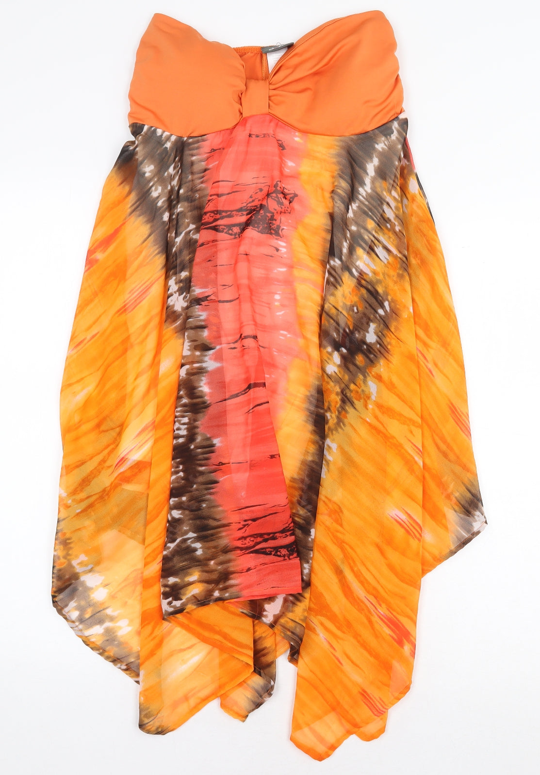 Jots Womens Orange Geometric Polyester Tank Dress Size S Sweetheart Pullover