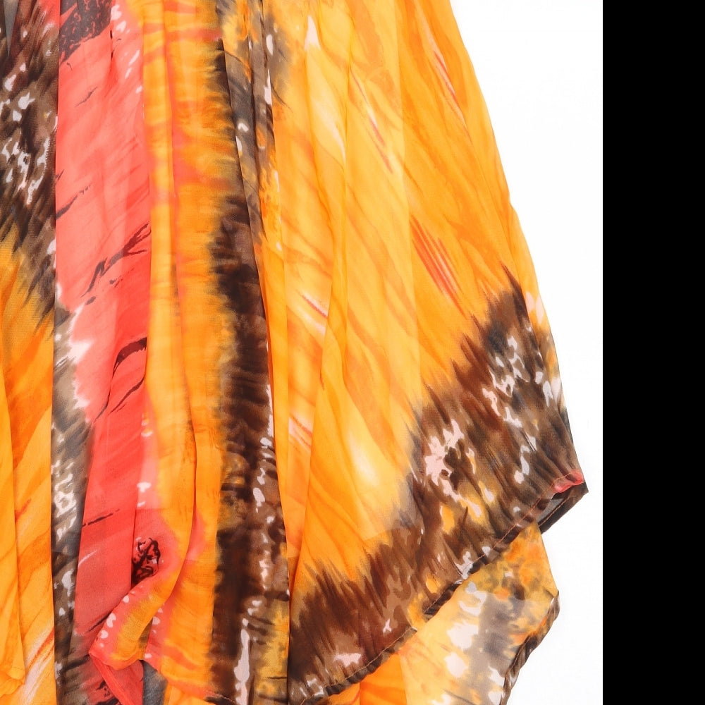 Jots Womens Orange Geometric Polyester Tank Dress Size S Sweetheart Pullover