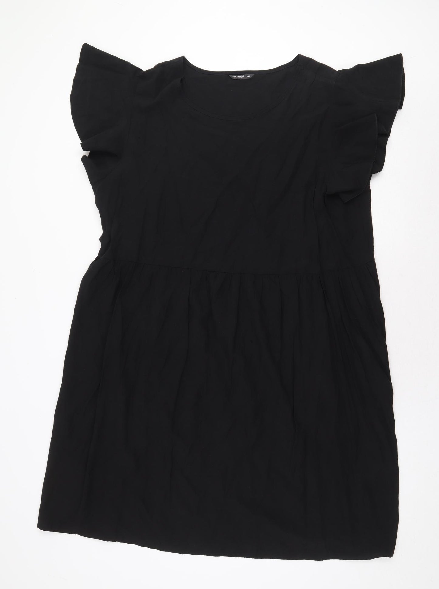 SheIn Womens Black Polyester Shift Size 3XL Boat Neck Pullover