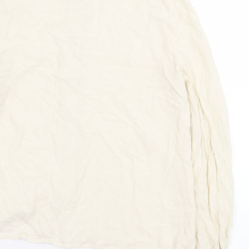 Vera Moda Womens Beige Viscose Basic Button-Up Size XS Round Neck