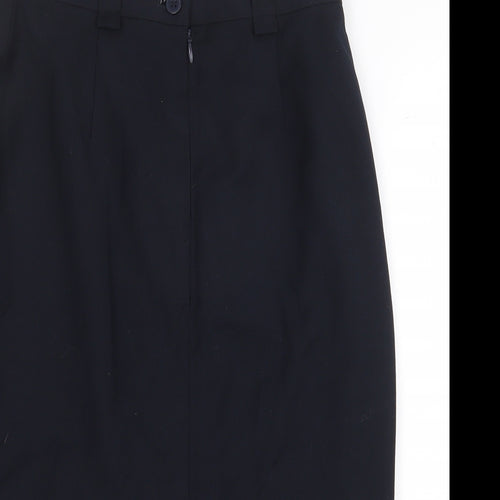 Preworn Womens Blue Polyester Straight & Pencil Skirt Size 8 Zip