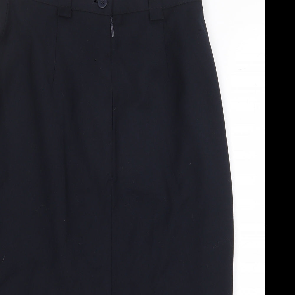 Preworn Womens Blue Polyester Straight & Pencil Skirt Size 8 Zip