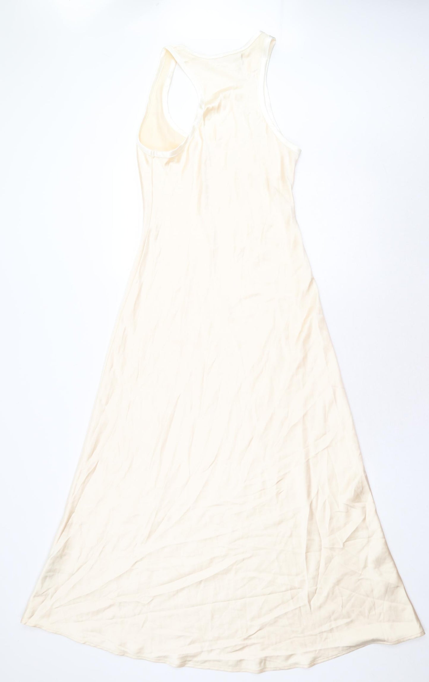 Zara Womens Beige Polyester Maxi Size S Scoop Neck Pullover