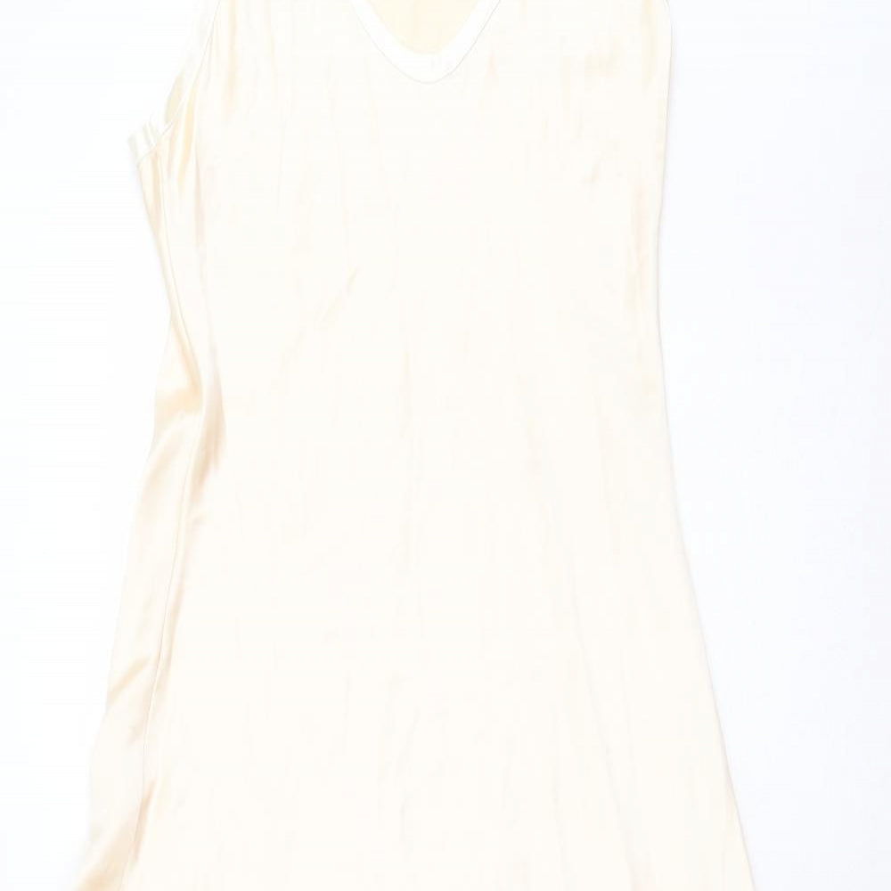 Zara Womens Beige Polyester Maxi Size S Scoop Neck Pullover