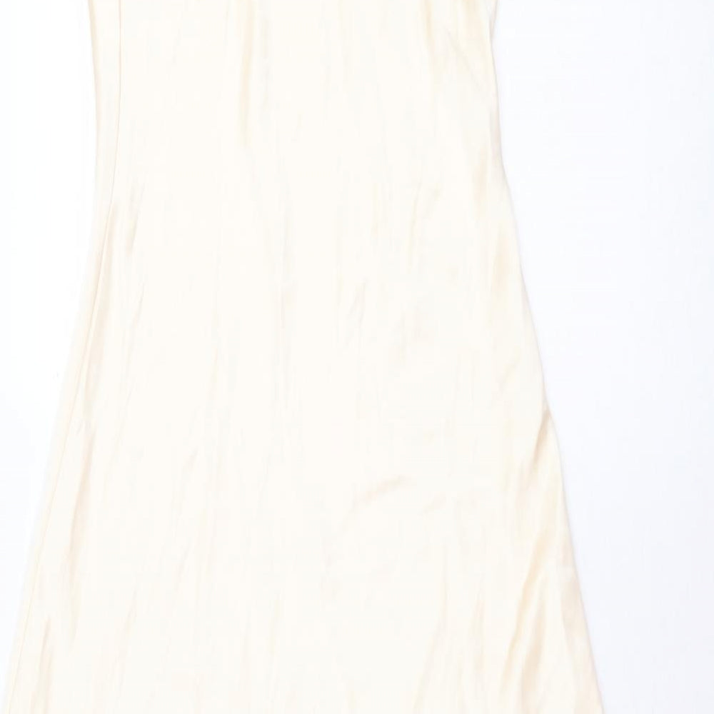 Zara Womens Beige Polyester Maxi Size S Scoop Neck Pullover