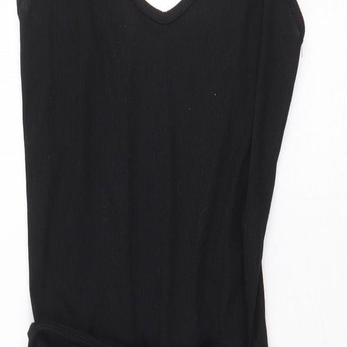 Missguided Womens Black Polyester Jumpsuit One-Piece Size 10 Pullover