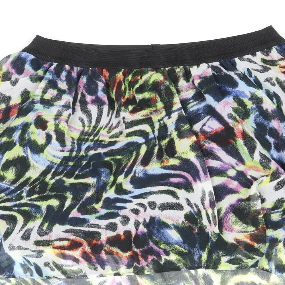 New Look Womens Multicoloured Geometric Polyester Flare Skirt Size 12