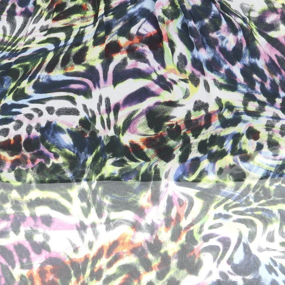 New Look Womens Multicoloured Geometric Polyester Flare Skirt Size 12