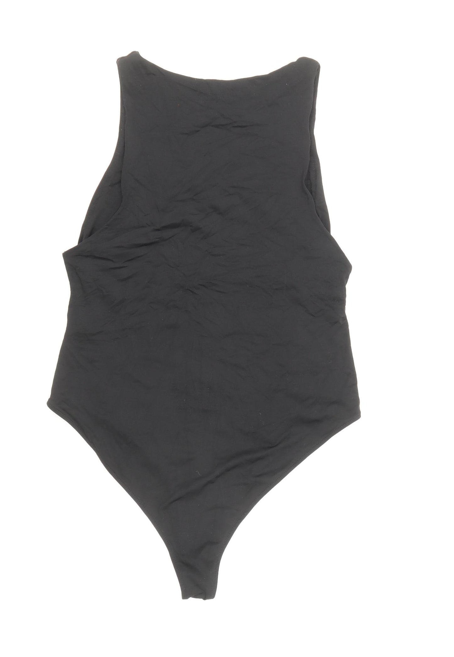 Zara Womens Black Polyamide Bodysuit One-Piece Size L Snap