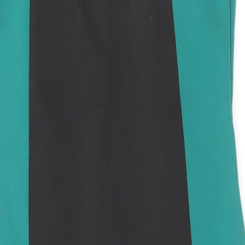 IX LONDON Womens Green Colourblock Polyester Bodycon Size 10 Round Neck Pullover