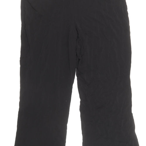 Marks and Spencer Womens Black Viscose Trousers Size 12 Regular