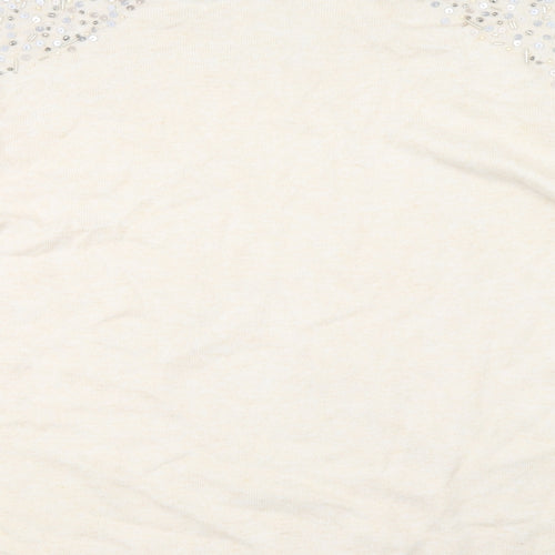 Wallis Womens Beige Round Neck Viscose Pullover Jumper Size L