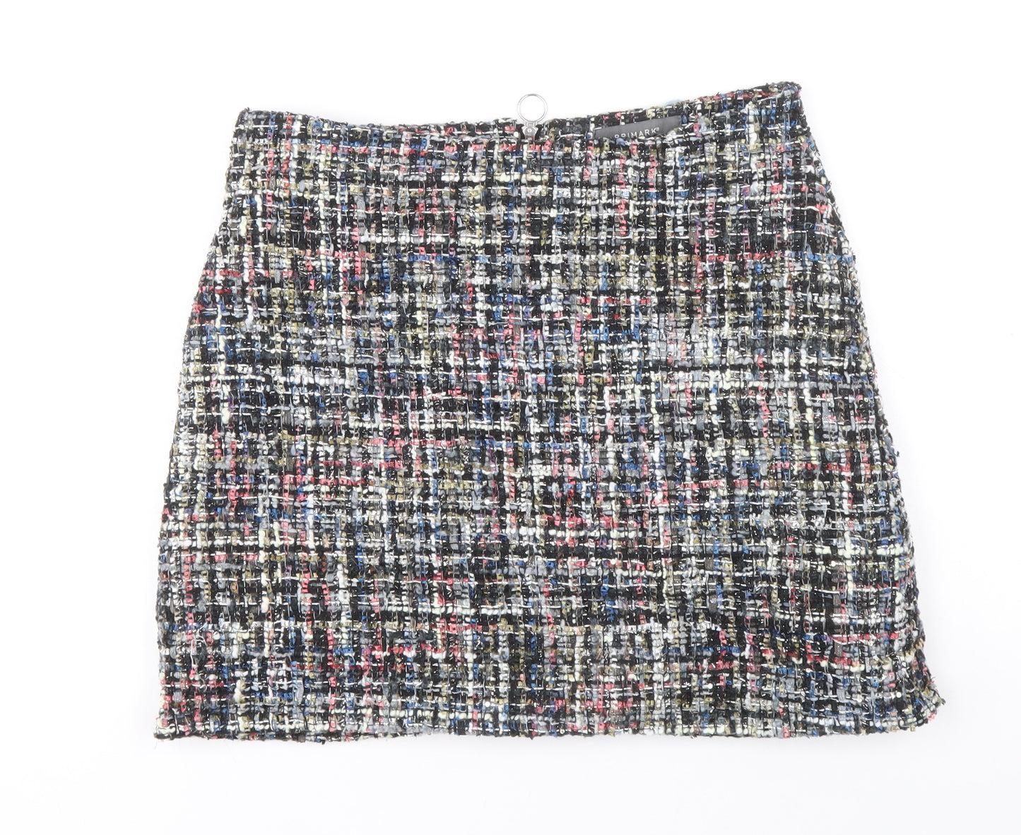 Primark Womens Multicoloured Geometric Acrylic A-Line Skirt Size 10 Zip